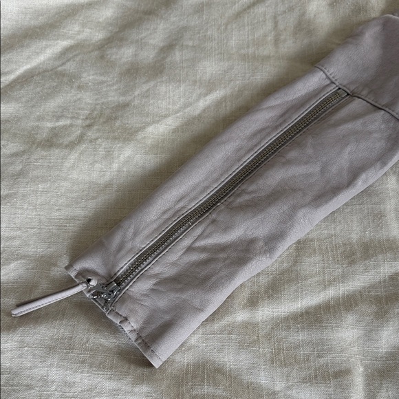 Free People Women's Soft Gray Vegan Leather Jacket - Picture 3 of 5